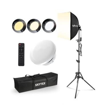 Imagem de Kit de iluminação Softbox, caixa macia Skytex 40,6 x 40,6 cm | Atualização 135W 2700-6400K 100V-240V AC E27 Lâmpada de iluminação contínua para fotografia, equipamento de luzes de estúdio fotográfico