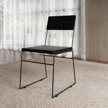 Imagem de Cadeira de Jantar Málaga Assento Corino Preto