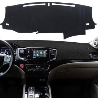 Imagem de ZOXOQ Capa de painel para Honda Pilot Accessories 2016-2022 / Passport Accessories 2019-2025 / Ridgeline Accessories 2017-2025 Dash Board Mat Protetor de tapete protetor de tapete com HUD (preto)