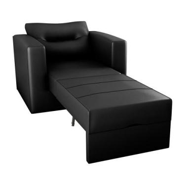 Imagem de Sofá Cama Poltrona 1 Lugar Mx48 Marissol material sintético Preto - Lo