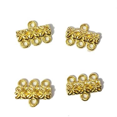Imagem de 20 peças Colar Conector Joias Acessórios Cordão Pulseira Camada Fivela Pingente Bails Tassel Lustre Brincos de gota Correntes Etiquetas Berloques (15 mm 3 Orifícios, Ouro), Dourado, 15mm 3 hole, 1