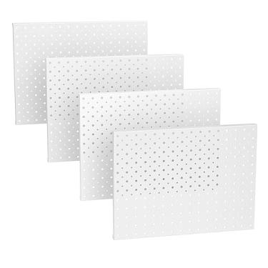 Imagem de EVERHANGER Painéis de metal Pegboard, organizador de parede de pegboard resistente, painéis de parede de garagem, organização de armazenamento de ferramentas, 30,5 x 40,6 cm, 4 peças, branco
