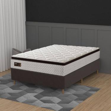 Imagem de Cama Box Casal 138cm Pillow Top Molas Ensacadas Majestic Umaflex Base 2 CEN