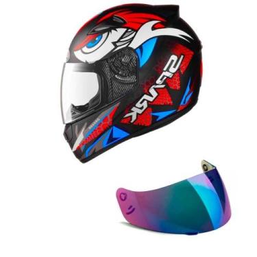 Imagem de Capacete Ebf New Spark Dragon Laranja Mais Viseira Camaleão, 58