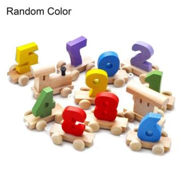 Imagem de Azul colorido número 0-9 de madeira crianças brinquedo educativo - Muy