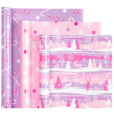 Imagem de Rolo de papel de embrulho de Natal WRAPAHOLIC Mini 3 Rolls