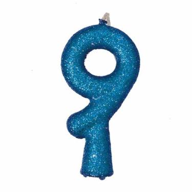 Imagem de Vela de Aniversário Puro Glitter Azul - Festcolor, 9