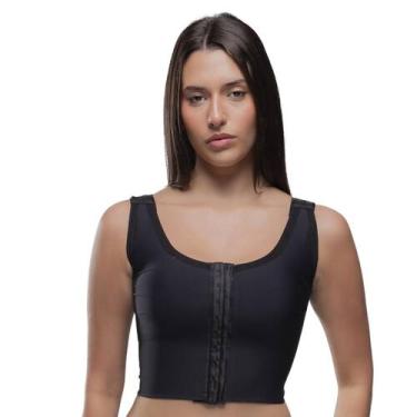 Imagem de Sutiã Pós-cirúrgico Alça Larga Longo Emana New Form, G, Preto