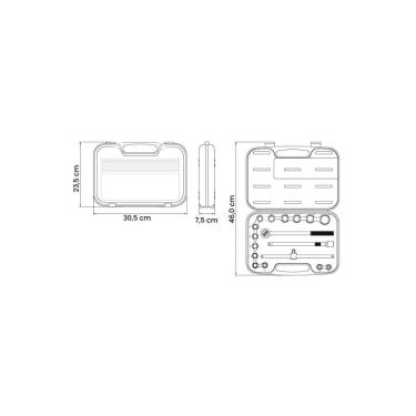 Imagem de Jogo de Soquetes Estriados Encaixe 1/2" Tramontina 17 Peças