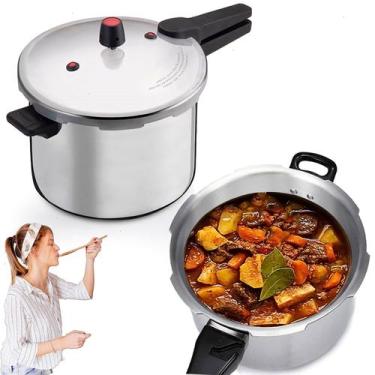 Imagem de Panela De Pressão Grande 10 Litros Fechamento Externo Alumínio Polido 