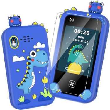 Imagem de Smartphone Wuszhor Kids Boys 3-8 anos com tela sensível ao toque azul