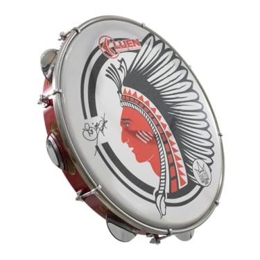 Imagem de Pandeiro 11 Formica Vermelho Aro Inox Plat Latao Pele Leitosa Signature Presidente Bira 07 Afin Sple - Luen