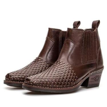 Imagem de Bota Country Masculina de Couro Tresse Clube do Sapato de Franca NS Texan West-Masculino