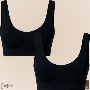 Imagem de Kit Com 2 Tops Sem Bojo Costura Regata Microfibra Academia Fitness-Feminino