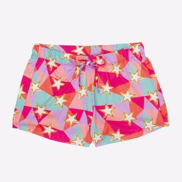 Imagem de Short Curto Menina Infantil Malha Proteção Solar UV Estampado - Fofoti