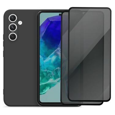 Imagem de Kit Capa Capinha Aveludada Anti Impacto e 2 Película De Privacidade Para Samsung Galaxy M55