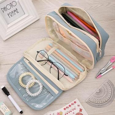 Imagem de Estojo de lona de grande capacidade, bolsa de lápis de grande capacidade - artesanato prático e moderno