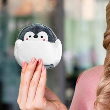 Imagem de 2 peças bolsa de moedas de pelúcia em forma de pinguim, linda bolsa de moedas para compras, viagens, encontros, caminhada com chaveiro e zíper, Penguin sem mochila