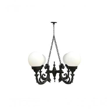 Imagem de Lustre Colonial Paris com Corrente em Alumínio 04 Globos