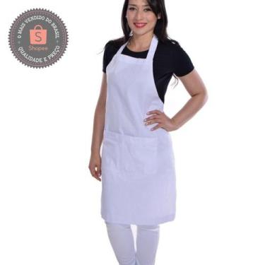 Imagem de Avental com bolso em tecido luxo Uniforme Chef Cozinha Restaurante Eve