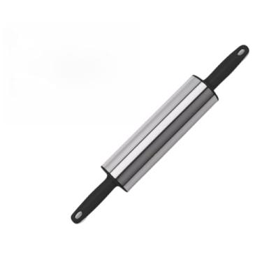 Imagem de Rolo de Massa Inox Giratório 37,5cm, Ideal para Pizza, Pastel, Pão e Torta(1)