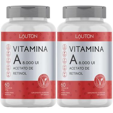 Imagem de Kit 2X Vitamina A 8.000UI Acetato de Retinol - 60 Cápsulas - Lauton Nutrition-Masculino