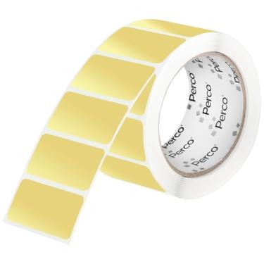 Imagem de Perco Etiquetas adesivas douradas metálicas de 1 x 5 cm com perfuração fácil de descascar — 500 adesivos/rolo — forte aderência, acabamento elegante para pastas, presentes, frascos no escritório