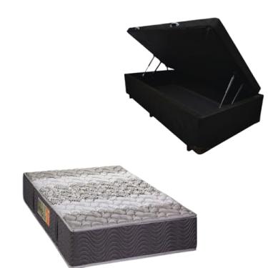 Imagem de Cama Box Baú Blindada com Colchão de Espuma Orthopedic - Solteiro 88x188 (SUEDE PRETO)