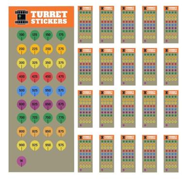 Imagem de 20 folhas de adesivos de torre de mira de rifle - adesivos de narcóticos para tiro e caça de longo alcance - Use com cartão de droga, cartão de raio/alcance ou livro DOPE - Etiquetas de torre se