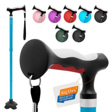 Imagem de Bastão de caminhada BigAlex, alça leve dobrável de TPR