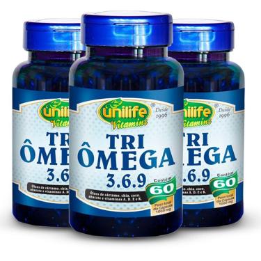 Imagem de Kit 3 Tri ômega (ômega 3, 6 E 9) Unilife 60 Cápsulas
