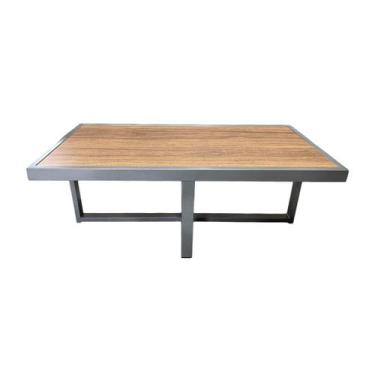 Imagem de Mesa de Centro Retangular Paris Industrial Prata com MDF - BELI HOUSE