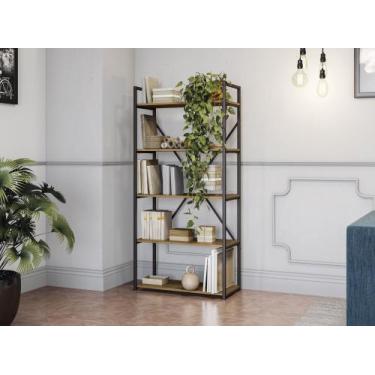 Imagem de Estante Alta Estilo Industrial Kappesberg LI006 Freijó Preto Fosco