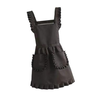 Imagem de Ｂｅｓｇａ Retrô com Babados, Estilo Fantasia de Empregada Doméstica, Ideal para Cosplay, Café, Cozinha, Padaria, Casa, Presente, Vintage, Charmoso, Preto