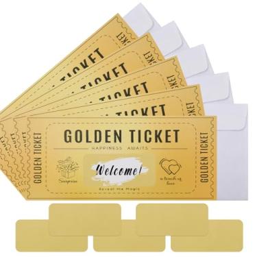 Imagem de Cartão de raspadinha Golden Tickets, presentes personalizados ou lembrancinhas de festa, presentes de ideias de revelação de gênero, vouchers, cupons de sorteio, aniversário casamento filme Natal