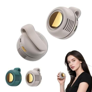 Imagem de DNZPFU Mini clipe de ventilador silencioso portátil sem lâmina, clipe de cintura, recarregável com as mãos livres com 3 velocidades de vento, ventilador de resfriamento pessoal silencioso para uso ao