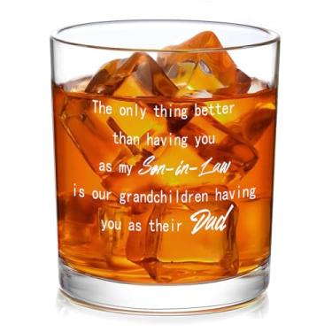 Imagem de Slugeren Presente de Dia dos Pais para Son in Law, The Only Thing Better Than You As my Son in Law Copo de uísque, New Dad Father to Be Gifts from Father in Law Mother in Law, 283 g