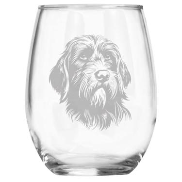 Imagem de Taça de vinho sem haste com tema de Griffon apontando Wirehaired, presente de animal de estimação exclusivo para mãe/pai Griffon, presentes para amantes de cães para ela/ele