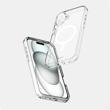 Imagem de Avana Creation - Capa transparente para iPhone 16 Plus, capa de telefone transparente clássica, compatível com MagSafe, antiamarelamento, autorreparação, materiais 100% reciclados