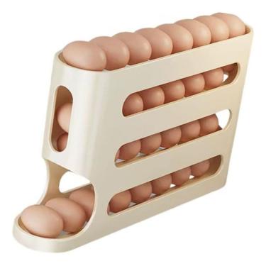 Imagem de Suporte Dispenser Ovo Organizador Bandeja Geladeira 4 Níveis