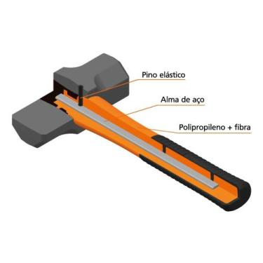 Imagem de Martelo de Bola Cabo de Polipropileno com Fibra e Alma de Aço 500 g Tr