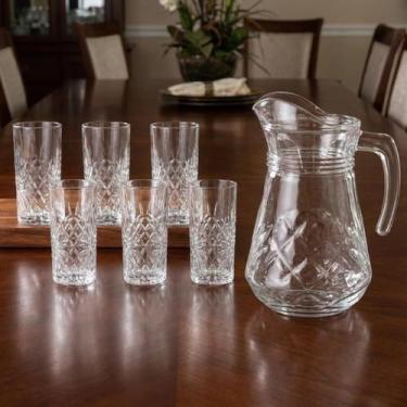 Imagem de Conjunto Rozana Jarra 1L com Tampa e 6 Copos 250ml de Vidro - Hauskraf