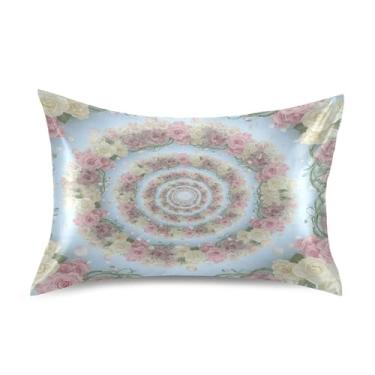 Imagem de SEHANY Capas de almofada elegantes de seda rosas para cabelo e pele, capas de almofada de cetim respiráveis macias e refrescantes com fecho de envelope, tamanho king (50,8 x 76,2 cm)