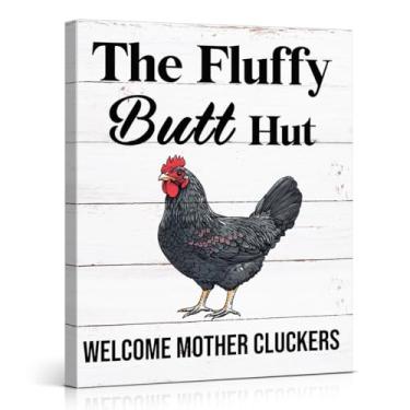 Imagem de Impressão de arte de parede engraçada Chicken Coop Farmhouse Humor Welcome Mother Cluckers pintura fazenda decoração de parede para fazenda cerca jardim 20 x 25 tela emoldurada