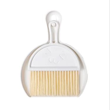 Imagem de Conjunto de mini vassoura e pá de lixo, boca de borracha macia, filamentos de PET, armazenamento empilhável, design de pendurar, para mesa