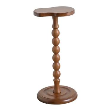 Imagem de Ｂｅｓｇａ Mesa lateral de madeira, mesa de cabeceira, de apoio pequena, para bebidas, para uso interno e externo, lavanderia, estilo fazenda, Marrom