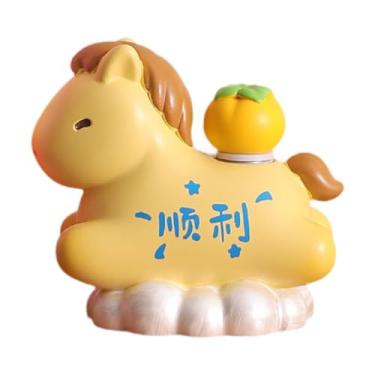 Imagem de WeiLaiKeQi Escultura de Cavalo para Decoração de Mesa, Artesanato em Resina, Enfeite de Cavalo do Zodíaco, Estátua de Animal para Lareira, Mesa ou, C