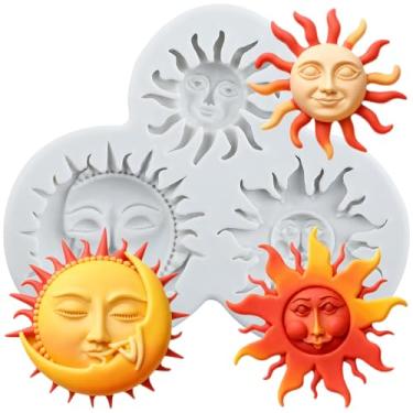 Imagem de MYPRACS Sun Fondant Molde de silicone para decoração de bolo de açúcar topo de cupcake pasta de goma de chocolate argila de polímero