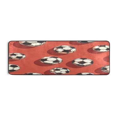 Imagem de Qilmy Tapete de futebol colorido 183 x 61 cm, antiderrapante, antifadiga, confortável, tapetes longos, para quarto, sala de estar, banheiro, corredores, entrywa505