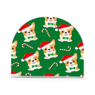 Imagem de Wassud Porta-guardanapos de acrílico para cães de Natal, dispensador de guardanapos de papel moderno em forma de U para mesa, cozinha, sala de jantar, bancada 1 peça (comporta 50-60 guardanapos)